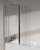 Скляна шторка для ванни AVKO Glass W436 Срібло, двостороння, гартоване скло Simply Glass, 50+40х140 см - зображення 2