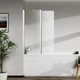 Скляна шторка для ванни AVKO Glass W436 Срібло, двостороння, гартоване скло Simply Glass, 50+40х140 см - зображення 3