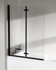 Стеклянная шторка для ванны AVKO Glass RDW02-J2 Черный, двухсторонняя, каленое стекло Simply Glass, 50+50х140 см - изображение 2