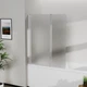 Стеклянная шторка для ванны AVKO Glass RDY19 Матовая, Серебро, двухсторонняя, каленое стекло Simply Glass, 60+40х140 см - изображение 4