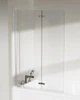 Скляна шторка для ванни AVKO Glass RDW02-J2 Срібло, двостороння, гартоване скло Simply Glass, 50+40х140 см - зображення 2