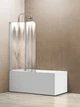 Скляна шторка для ванни AVKO Glass RDY19 Срібло, двостороння, гартоване скло Simply Glass, 60+40х140 см - зображення 3