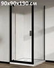Стеклянная душевая кабина AVKO Glass RDJ06, Каленое стекло, Черная, 90х90х190 см. Без поддона - изображение 1