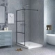 Скляна душова перегородка AVKO Glass S257, Гартоване, Чорна, 90х195 см. Без піддону - зображення 5