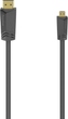 Kabel Hama micro-HDMI - HDMI M/M 1.5 m Black (4047443438621) - obraz 1