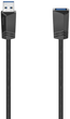 Kabel Hama USB Type A M/F 3 m Black (4047443443762) - obraz 1