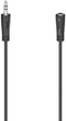 Przedłużać Hama mini-jack 3.5 mm - mini-jack 3.5 mm M/M 1.5 m Black (4047443439857) - obraz 1