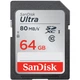 Карта памяти SanDisk Ultra SDXC 64GB (UHS-I) W-10 MB/s, R-80 MB/s Class 10 (SDSDUNC-064G-GN6IN) - изображение 1
