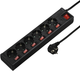 Мережевий фільтр Hama Power Strip 6 розеток 1.4 м Black (4047443493330) - зображення 1