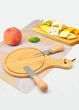 Дошка для сиру з ножами 3пр/наб Home TL00151 18*26см бежевий - зображення 1