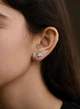 Срібні сережки-клаймбери з блакитним фіанітом (АРТ. №6023g) Dadiverin Jewelry - изображение 3