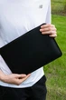 Шкіряна сумка-чохол для ноутбука 14" Apple / Asus / Dell / Lenovo / HP / Honor / Acer / Huawei / Xiaomi - (LC-16) - Чорний - изображение 4