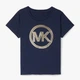 Детская укороченная футболка для девочки Michael Kors 186986204 134 см Синяя (1159800833) - изображение 3