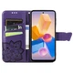 Чехол-книжка с рисунком UniCase Butterfly Pattern для Infinix Hot 40i - Dark Purple - изображение 2