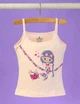 Комплект детские майки для девочки Baykar нательные маечки на девочку с русалками р 1 98-104 см 1-2 года 3 шт персиковый, фиолетовый, розовый 4246 - изображение 4