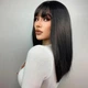 Жіноча перука HAIRCUBE LC342-1 коротке пряме синтетичне волосся з чубчиком, чорне (81235342) - зображення 3