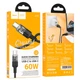 Кабель HOCO Spirit Type-C to Type-C transparent charging data cable U129 |60W/3A, 1.2M| черный - изображение 4