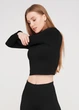 Укороченный топ Giulia CROP TOP L/XL Black-nero, женский кроп с длинным рукавом - изображение 5