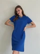 Платье-футболка в рубчик миди летнее женское Merlini Милан 700000147 L-XL Синее (700000147_2) - изображение 1
