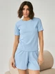 Пижама (футболка + шорты) женская больших размеров BARWA garments 0315/313 XL Голубая (2113153134213) - изображение 6