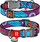 Obroża dla psa nylonowa WAUDOG Nylon z paszportem QR wzór "Summer" plastik fastex szer. 15 mm dł. 25-35 cm (4823089312262) - obraz 1