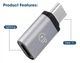 Перехідник Lightning - >TYPE-C iPhone 5V 2.1А адаптер (764047296-1) Срібло - зображення 1