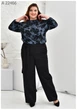Женские брюки из замши большого размера UF-Fashion MA - 22466 62 черный - изображение 3