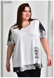 Женская туника большого размера UF-Fashion МА - 22499 62 белый с принтом - изображение 1