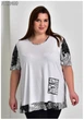 Женская туника большого размера UF-Fashion МА - 22499 62 белый с принтом - изображение 2