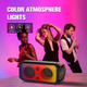 Беспроводная портативная Bluetooth колонка акустика с LED подсветкой BKK Караоке BT Speaker B65 | 120 Вт, AUX/TF/USB Черный - изображение 6