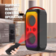 Беспроводная портативная Bluetooth колонка акустика с LED подсветкой BKK Караоке BT Speaker B65 | 120 Вт, AUX/TF/USB Черный - изображение 9
