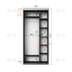 Шафа-купе IDEA серія 1 110 x 60 x 240 см Антрацит Дзеркало - изображение 2