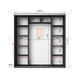 Шафа-купе IDEA серія 7 200 x 60 x 210 см Антрацит Дзеркало - зображення 2
