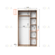 Шафа-купе IDEA серія 5 110 x 60 x 210 см Дуб сонома Дзеркало - изображение 2