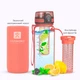Бутылка для воды Harmony Total Peach 0,65 л. с контейнером для фруктов и защитным неопреновым чехлом - изображение 4
