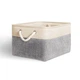 Ящик для зберігання з ручками MBM HOME TH-10 S GRAY/BEIGE текстильний сіро-бежевий - зображення 2