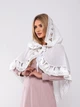 Накидка-палантин из шифона Family Tradition для храма с кружевом 90х90 см молочный Таинственный цветок - изображение 1