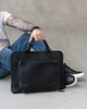 Шкіряна сумка-чохол для ноутбука 13" Apple / Asus / Dell / Lenovo / HP / Honor / Acer / Huawei / Xiaomi - (LC-05) - Чорний - изображение 5