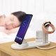 Зарядний пристрій VIKEFON з інтерфейсом iPhone / Micro USB / Type-C, зарядна док-станція для смартфона / навушників / годинника, білий "G" (78480113) - зображення 4