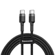 Кабель Baseus Cafule PD2.0 60W flash charging USB cableType-C-Type-C (20V 3A)2M Gray+Black (CATKLF-HG1) - зображення 1