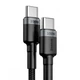 Кабель Baseus Cafule PD2.0 60W flash charging USB cableType-C-Type-C (20V 3A)2M Gray+Black (CATKLF-HG1) - зображення 3