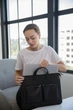 Шкіряна сумка-чохол для ноутбука 14" Apple / Asus / Dell / Lenovo / HP / Honor / Acer / Huawei / Xiaomi - (LC-01) - Чорний - изображение 3