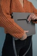 Шкіряна сумка-чохол для ноутбука (+ ремінь) 13" Apple / Asus / Dell / Lenovo / HP / Honor / Acer / Huawei / Xiaomi - (LC-07) - Сірий - зображення 2