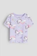 Футболка для дівчинки фіолетова Єдинороги H&M 134-140см (400095426) - зображення 1