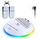 Вертикальный стенд PS5 Slim подставка держатель BebonCool для Sony PlayStation PS5 Slim с RGB подсветкой и 2 USB Hub Белый - изображение 1