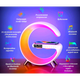 Настільна смарт-лампа нічник з Bluetooth колонкою та бездротовою зарядкою G63 RGB G-Smart Light Білий - изображение 4