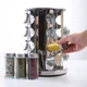 Карусель для специй SpiceKit 16 стеклянных баночек, металлическая подставка органайзер для приправ, с вращением на 360° - изображение 1
