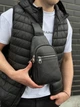 Шкіряна сумка-слінг, рюкзак через плече чорна TIDING BAG 3280 - зображення 6