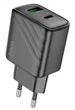 Мережевий зарядний пристрій Hoco CS23A / Type-C (PD/30W) / USB (QC3.0/18W) / підтримка швидкої зарядки / (чорний) - зображення 3