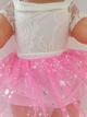 Одежда для куклы Беби Борн / Baby Born 40-43 см комплект боди юбка бело -розовый 8806 - изображение 5
